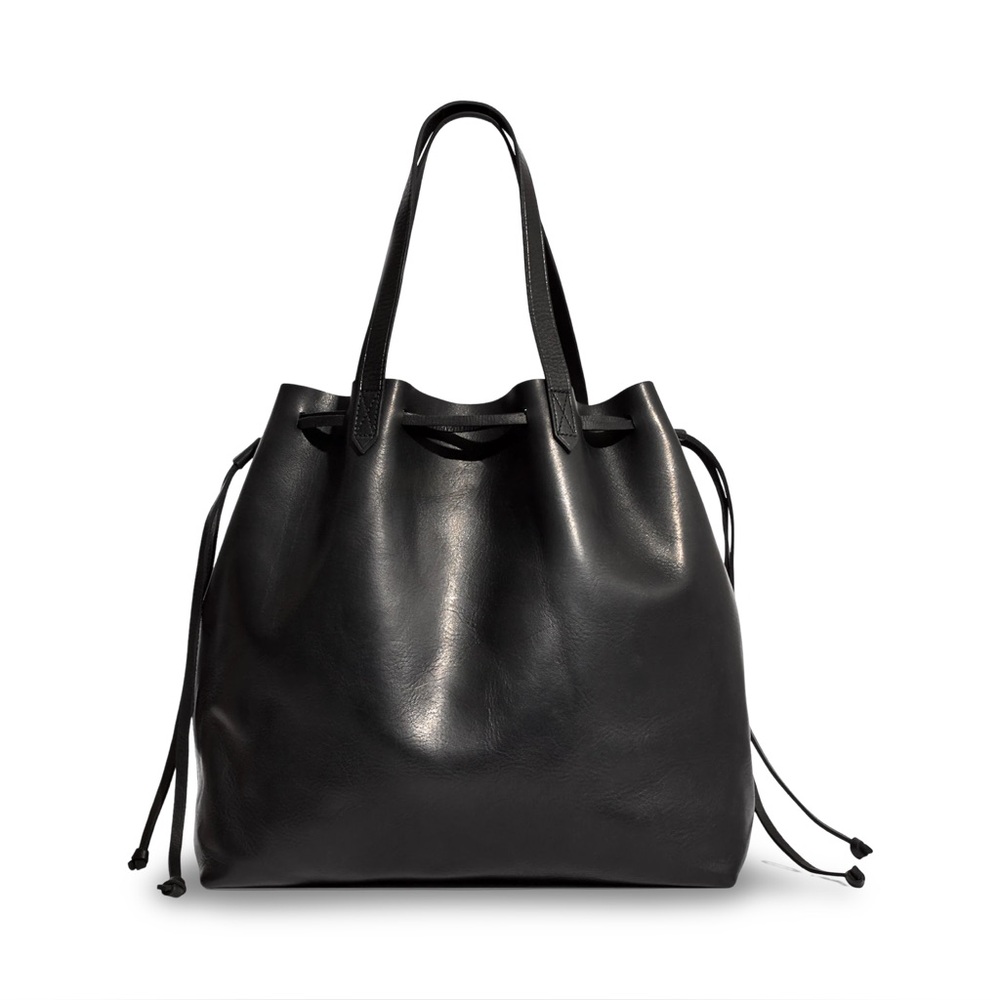 NWOT! Madewell The Drawstring Transport Large Tote in True Black Leather